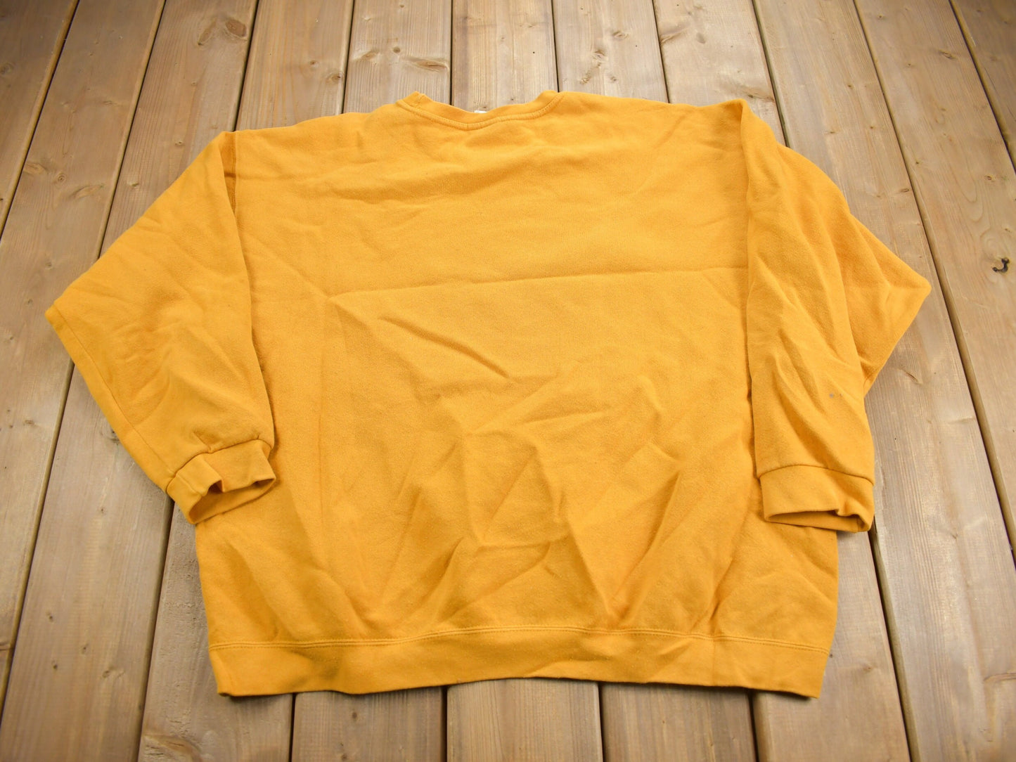 Vintage 1990s Nike Yellow Embroidered Mini Swoosh Crewneck Sweatshirt / Vintage Nike / Sportswear / Made In USA