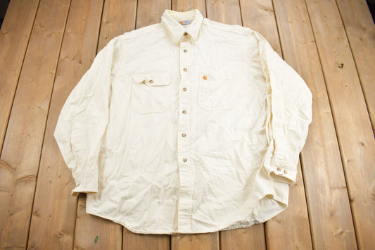 Vintage 1990s Carhartt Rugged Outdoor Wear Button Up Shirt