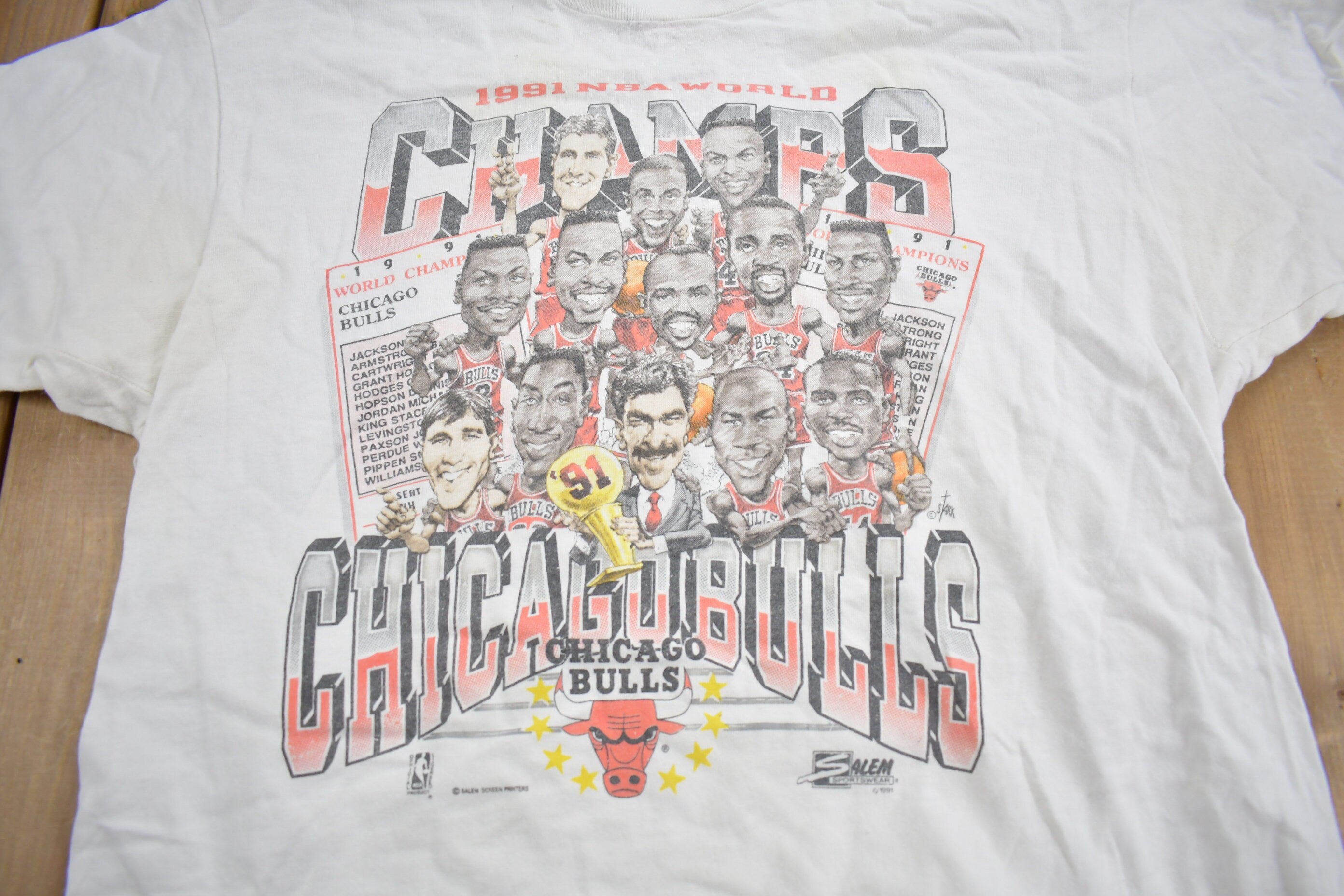 Vintage 1991 Chicago Bulls NBA World Champions T-Shirt