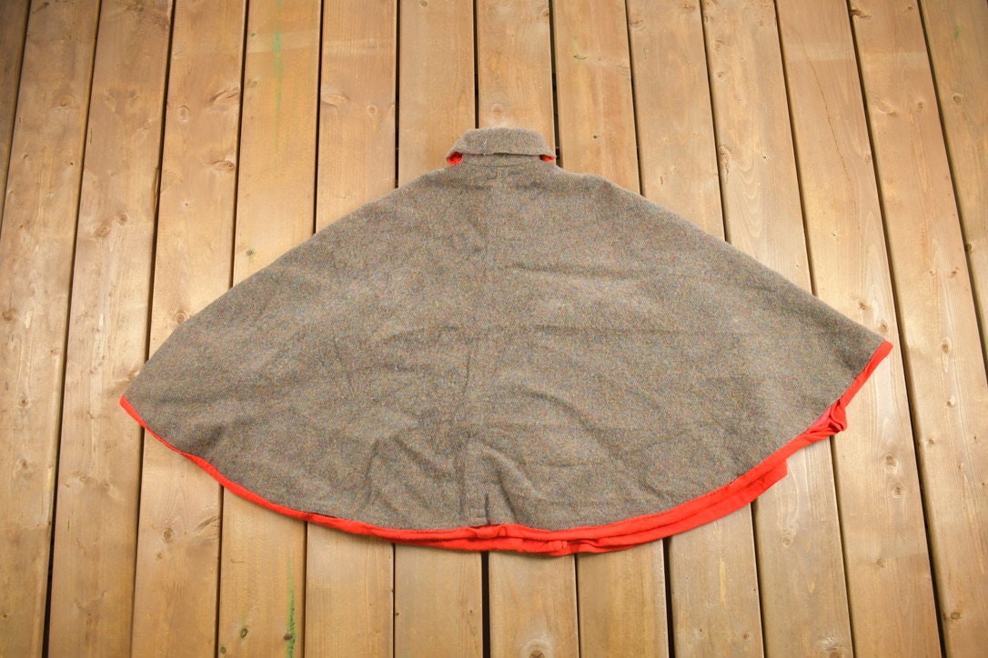 Vintage 1940's John Meyer Of Norwich Wool Button Up Cape Coat