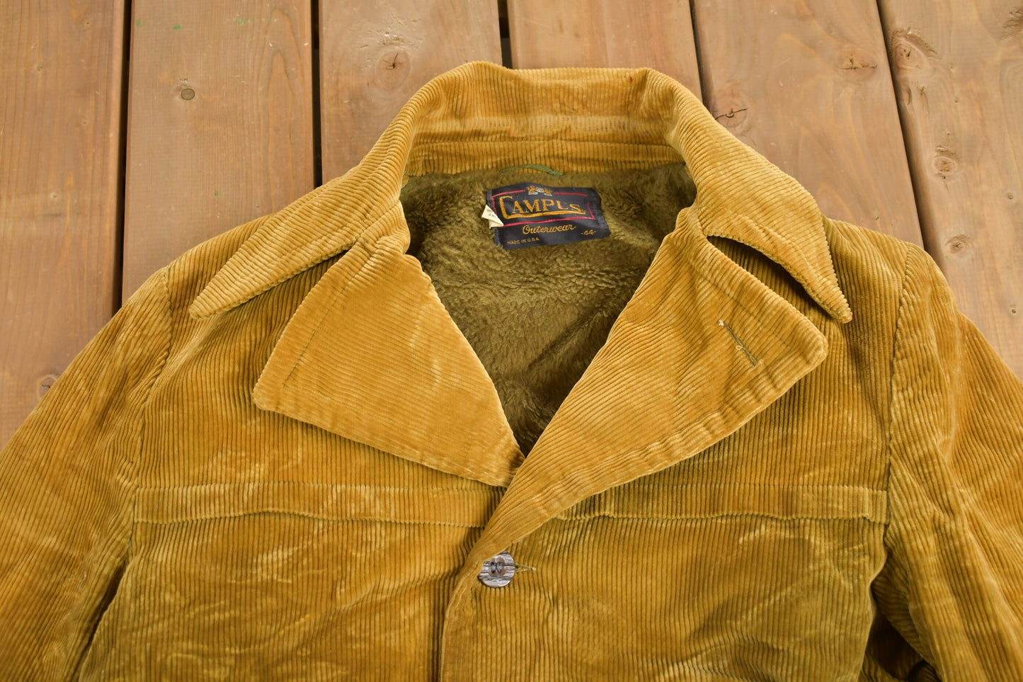 Vintage 1950s Campus Corduroy Fur Lined Jacket / Winter Jacket / Streetwear / Made in USA / 70s / True Vintage