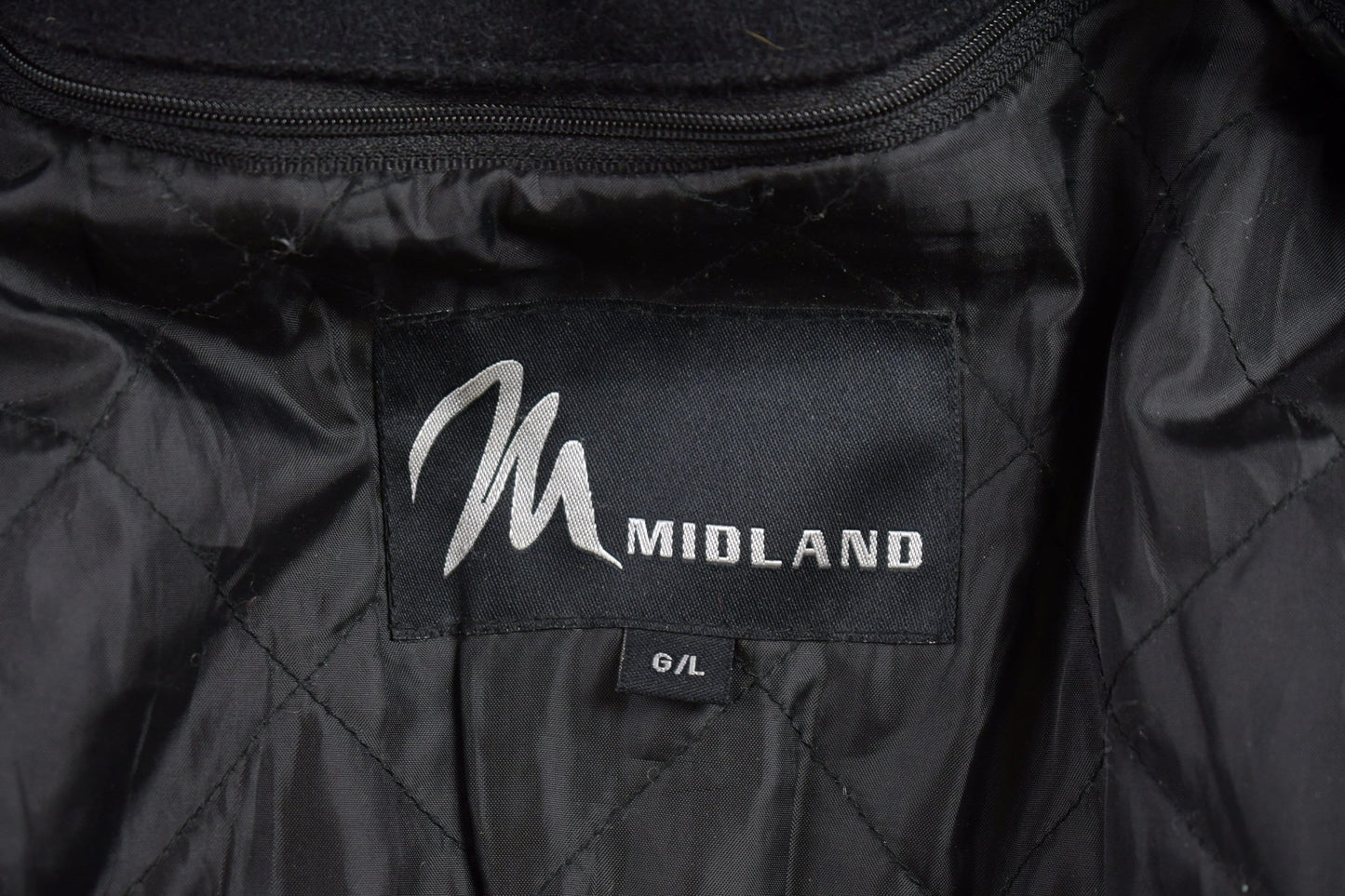 Vintage 1990's Leather Varsity Jacket / Fall Outerwear / Leather Coat / Collegiate / Streetwear Fashion / Midland Jackets