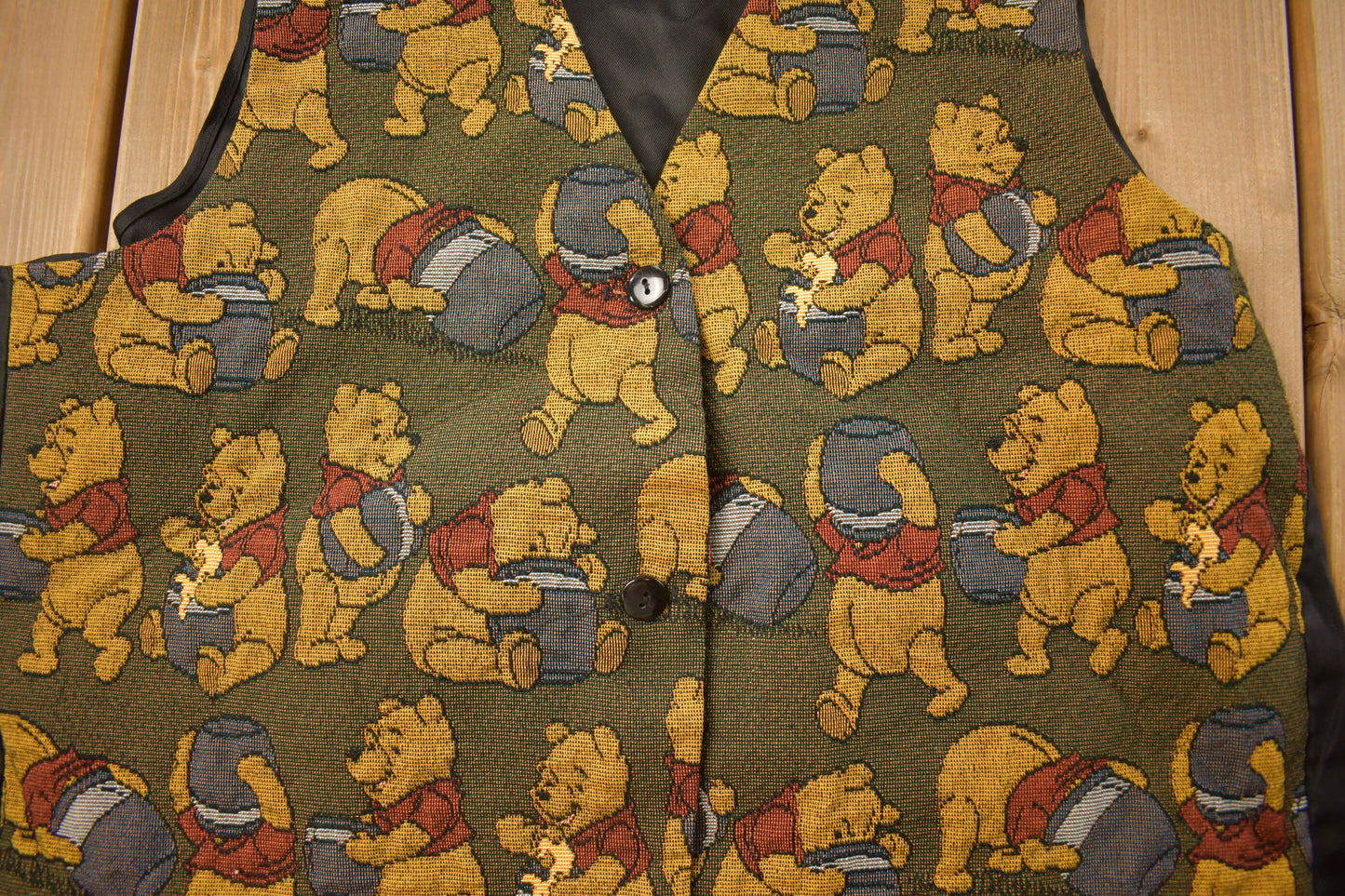 Vintage 1990s Winnie The Pooh Button Up Vest / 1990s Button Up Vest / Vintage Vest / Basic Button Up / Vintage Disney / Cartoons /