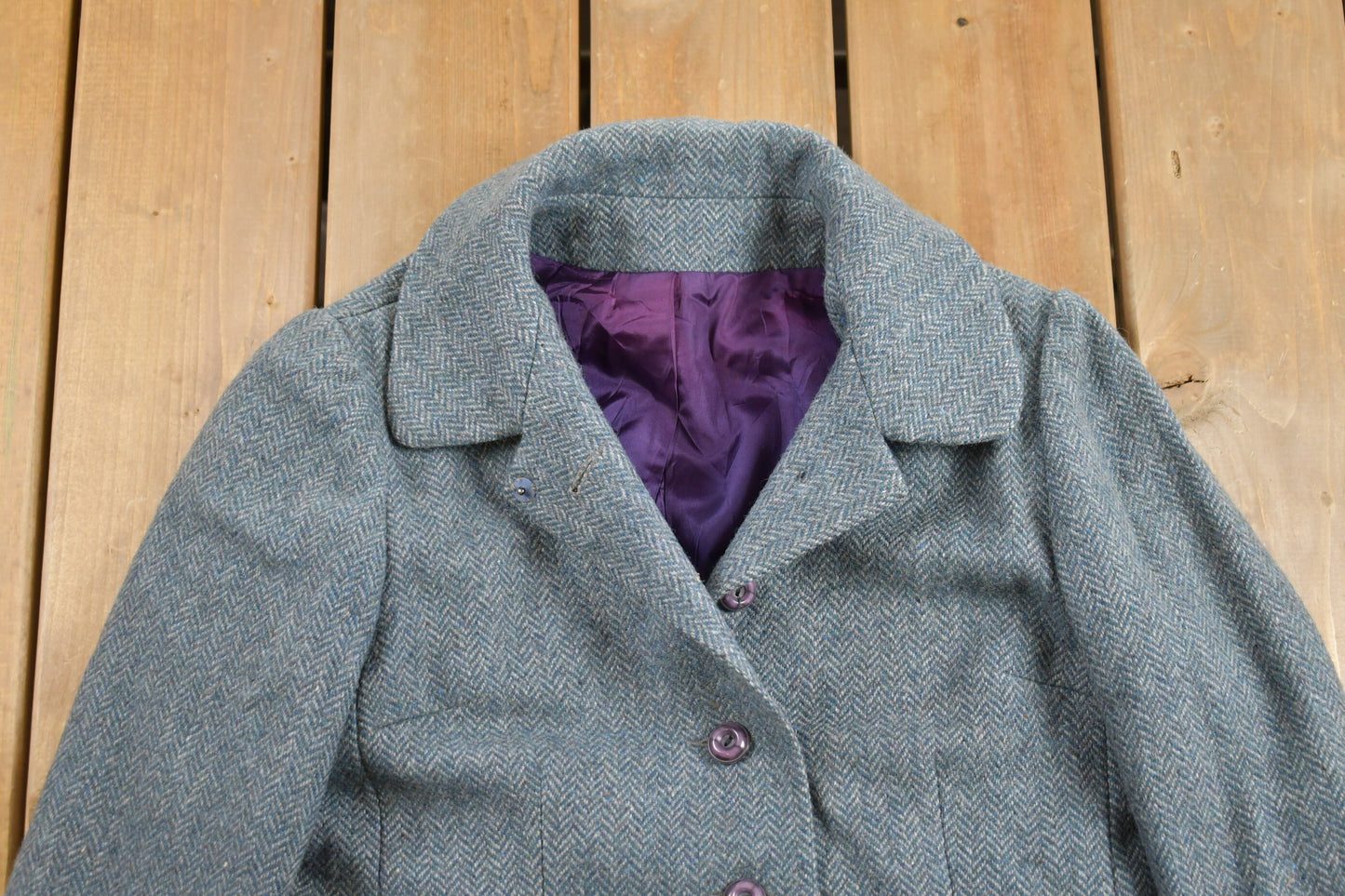 Vintage 1960s National Board Lined Herringbone Wool Jacket / True Vintage / 1960s Jacket / Formal