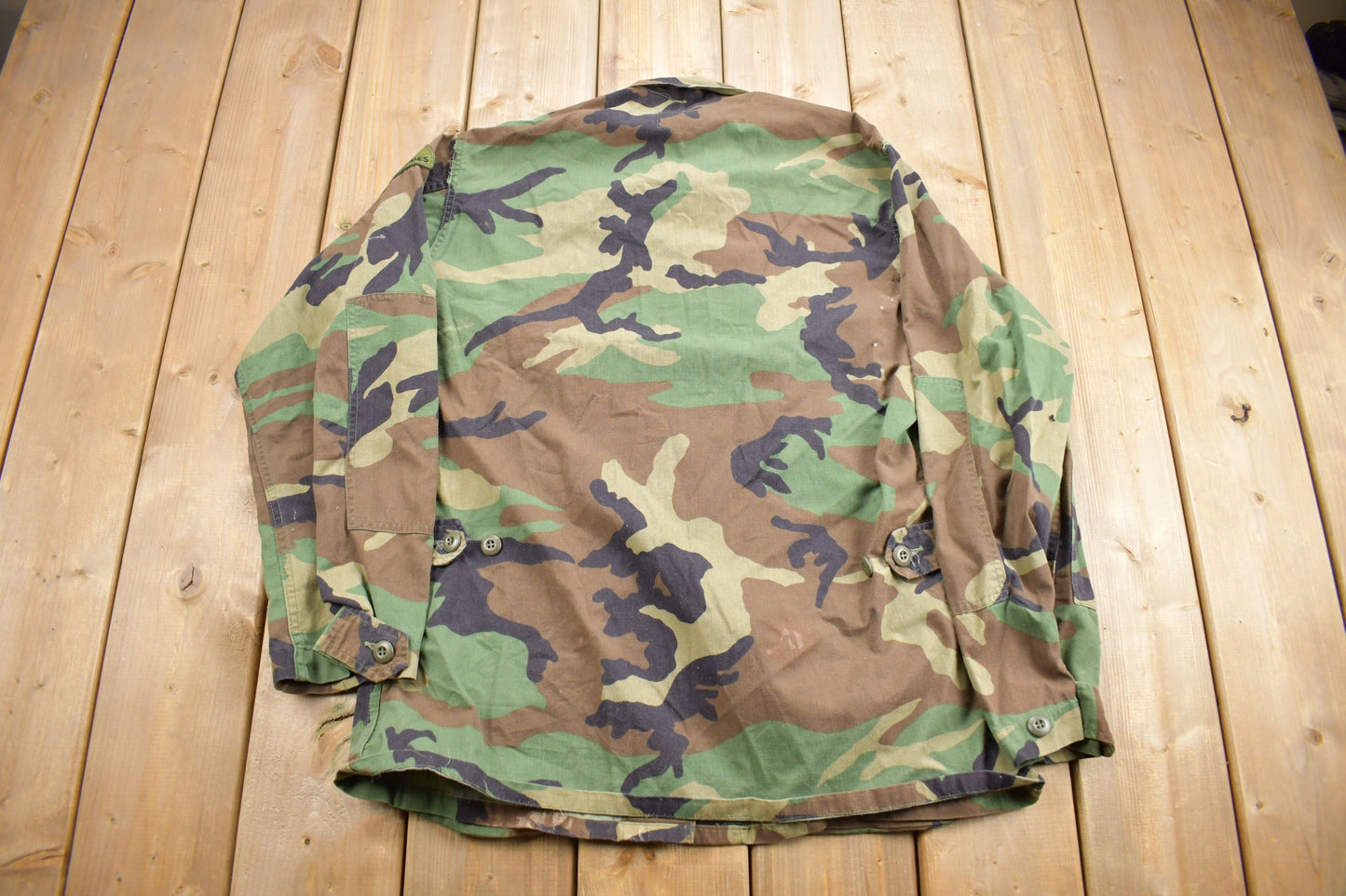 Vintage 1990s US Army Woodland Camo Hot Weather Combat Jacket / USMC / US Army / Militaria / Size Medium