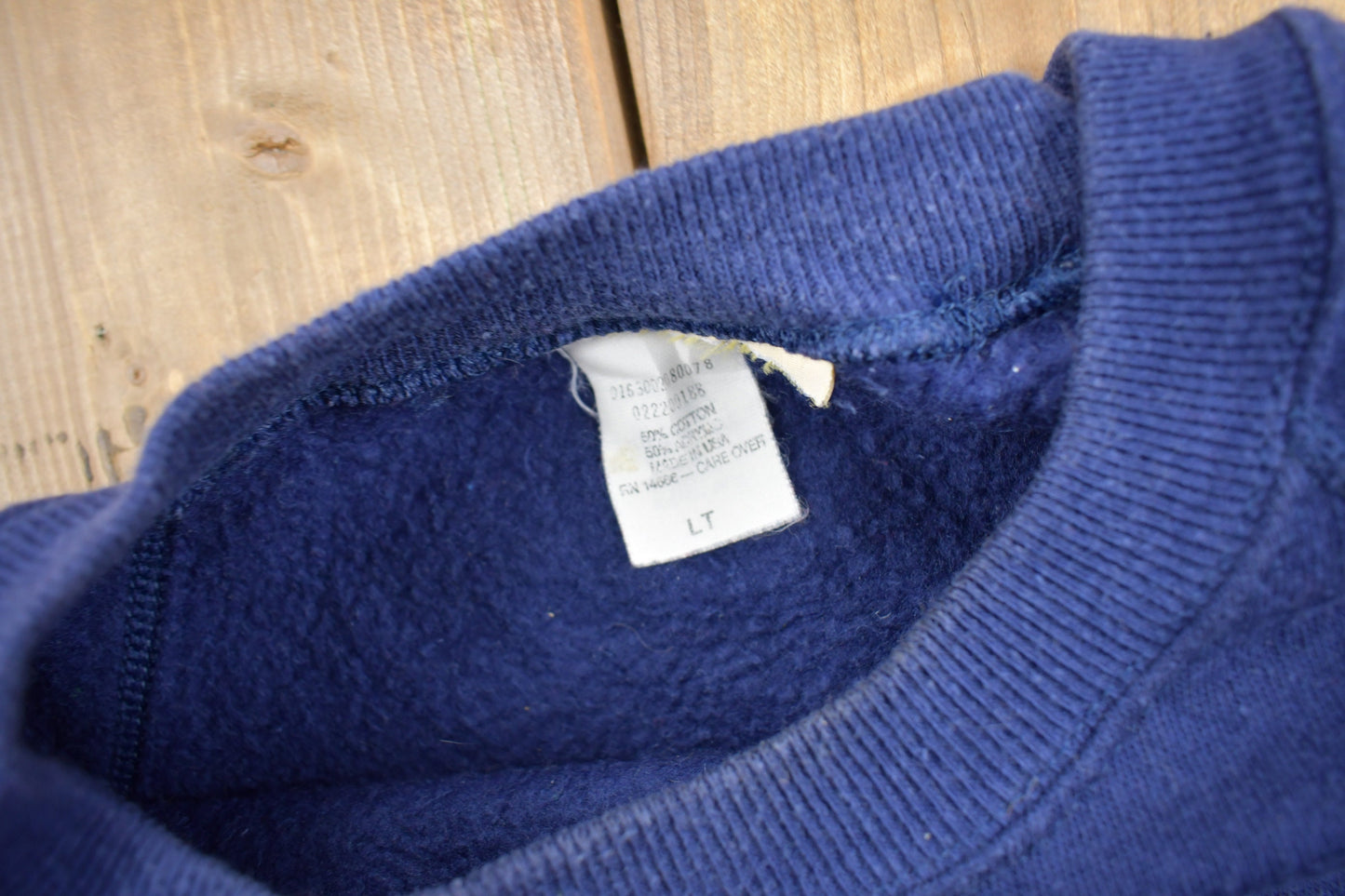 Vintage 1980s Blank Blue Raglan Crewneck Sweatshirt / 80s Crewneck / Made In USA / Essential / Streetwear / 80s Blank