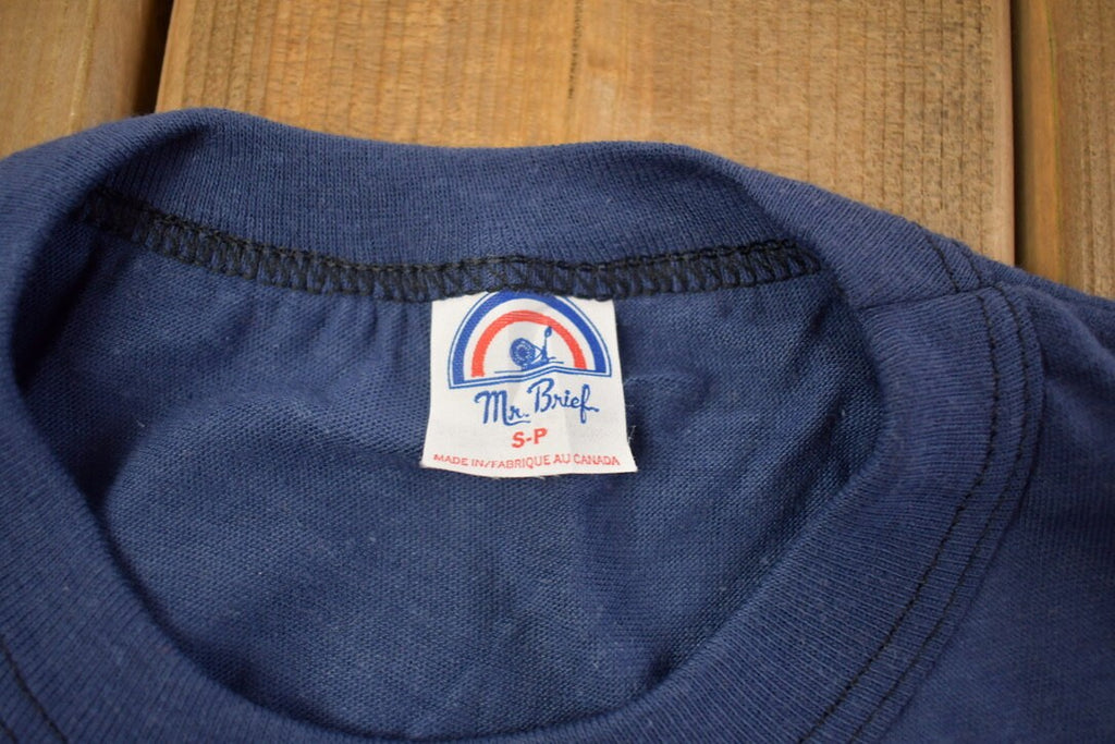 Vintage 1970s Deadstock Mr. Brief Blank Navy T Shirt