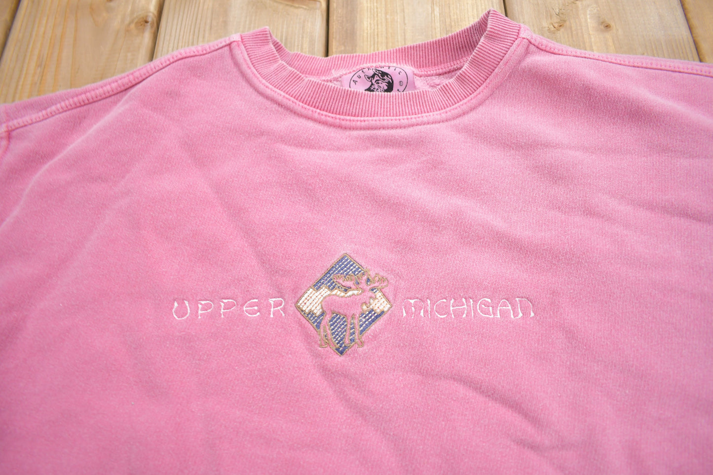 Vintage 1990s Upper Michigan Crewneck Sweatshirt / 90s Crewneck / Embroidered / Travel And Vacation / Michigan Sweater