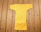 Vintage 1970s Deadstock Atlantic Sanfor Knit Thermal Yellow T Shirt