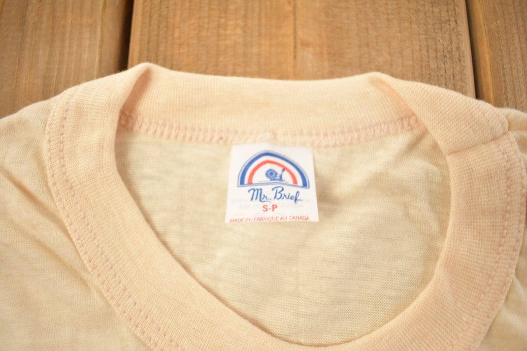 Vintage 1970s Deadstock Mr. Brief Blank Beige T Shirt / Vintage T Shirt / Made In Canada / 70s / Vintage Blanks / True Vintage / Deadstock