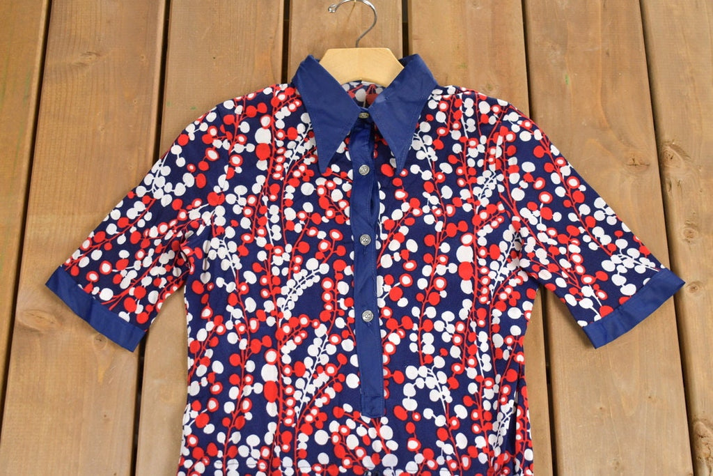 Vintage 1960s Short Sleeve Shirt Dress
