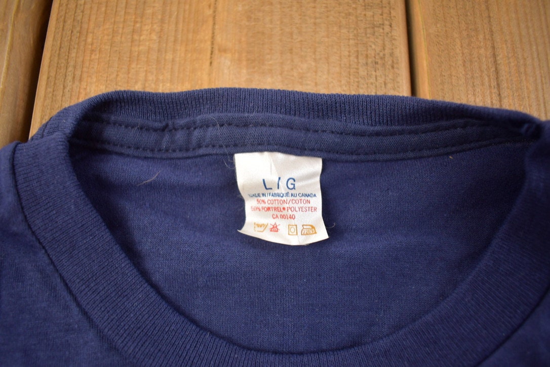 Vintage 1970s Deadstock Blank Navy T Shirt