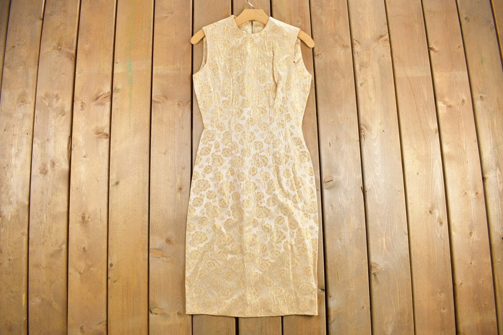 Vintage 1950s Lace Satin Sheath Dress