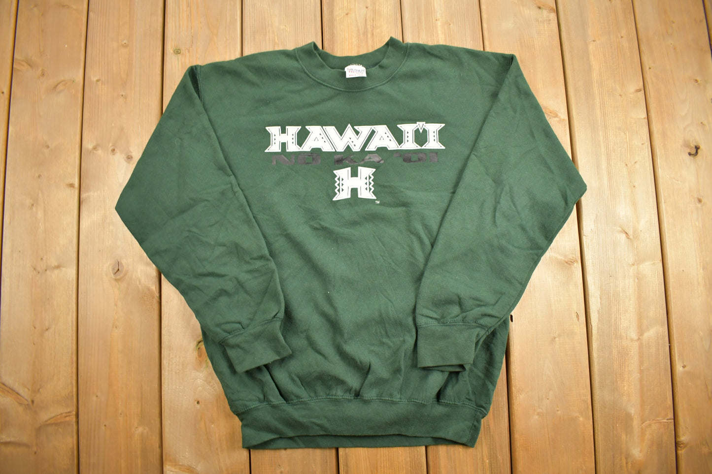 Vintage 1990s Hawaii Themed Novelty Crewneck Sweatshirt / 90s Crewneck / Souvenir Sweater / Streetwear / Travel And Vacation