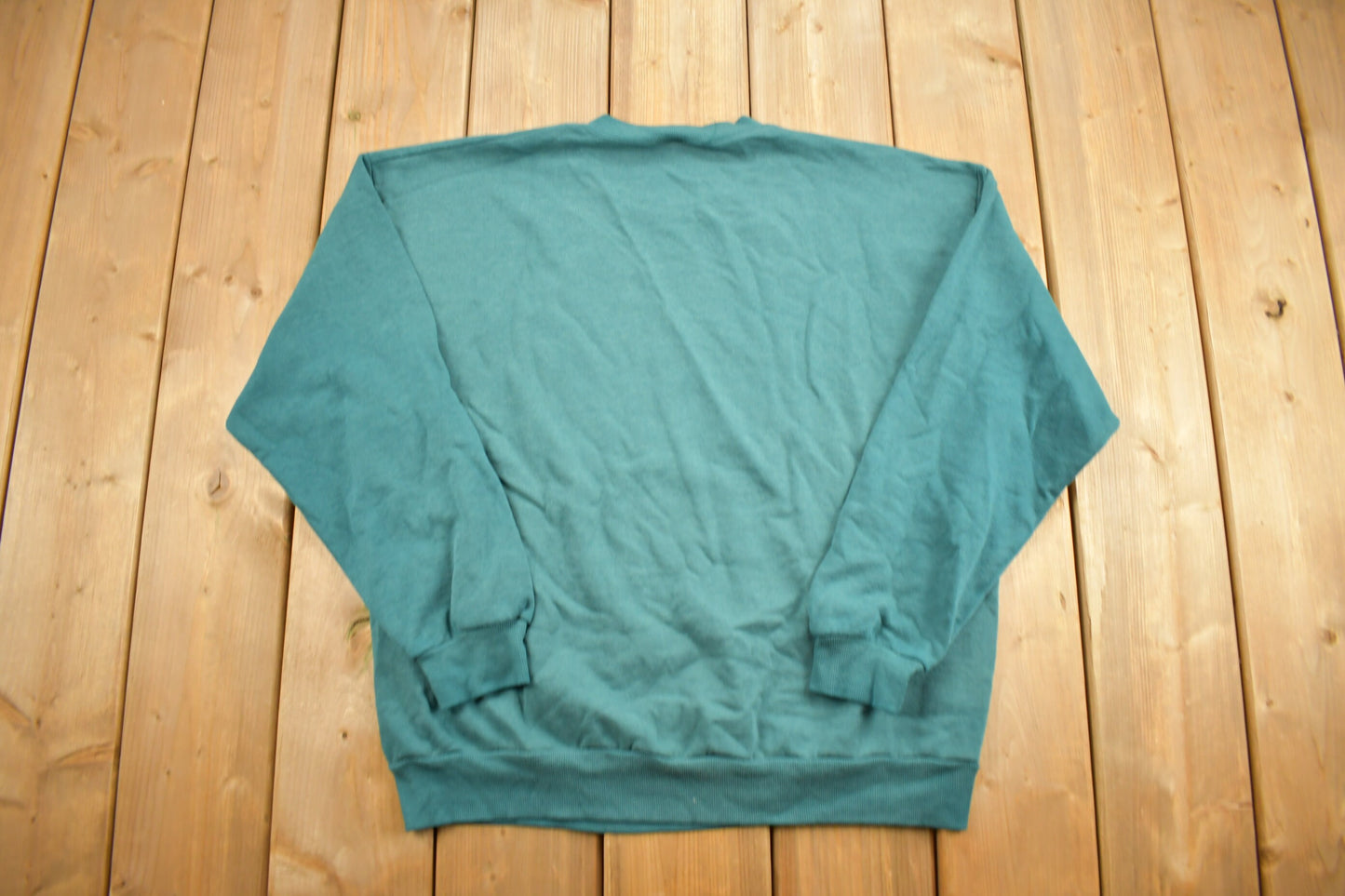 Vintage 1990s Jerzees Blank Green Crewneck Sweatshirt / 90s Crewneck / Made In USA / Essential / Streetwear / 90s Blank / Vintage Blanks