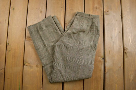 Vintage 1990s Ann Taylor Plaid Trousers Size 26 x 28 / 1990s Dress Pants / Women's Trousers / Vintage Workwear / Wool Pants