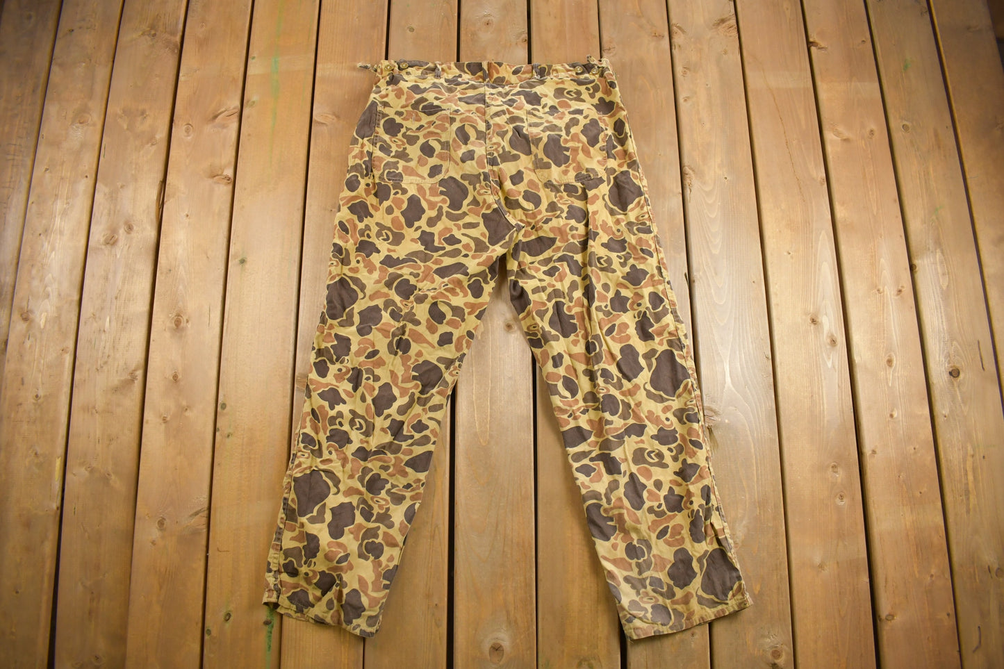 Vintage 1950s Duck Camouflage Hunting Pants / Streetwear / Camo Pants / Outdoorsman / Size 36 x 30 / True Vintage