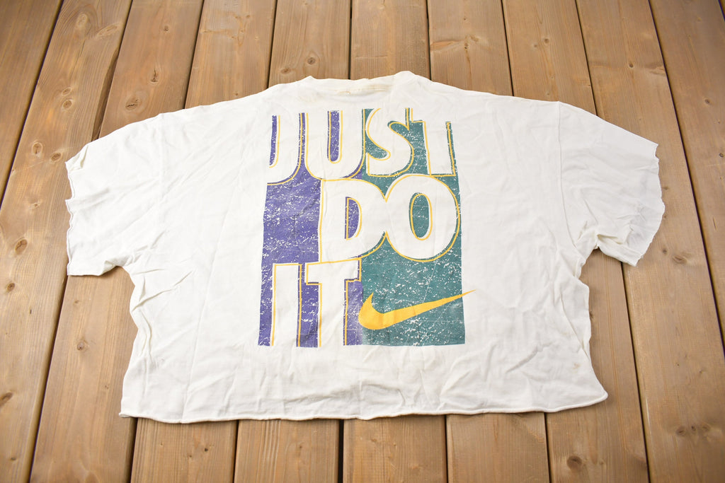 Vintage 1990s Nike Just Do It Graphic Cropped T Shirt