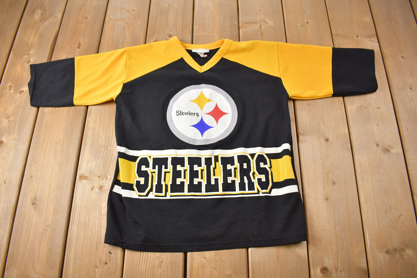 Vintage 1990s Pittsburgh Steelers NFL Jersey Style Graphic T-Shirt / NFL / 90s Streetwear / Sportswear