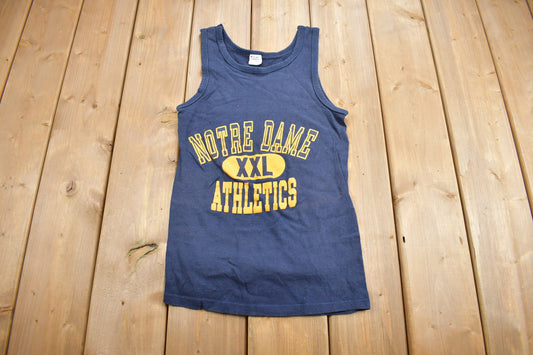 Vintage 1988 Notre Dame Athletics Collegiate Champion Tank Top Shirt / NCAA Tee / Americana / Sportswear / Made In USA / 80s Champion