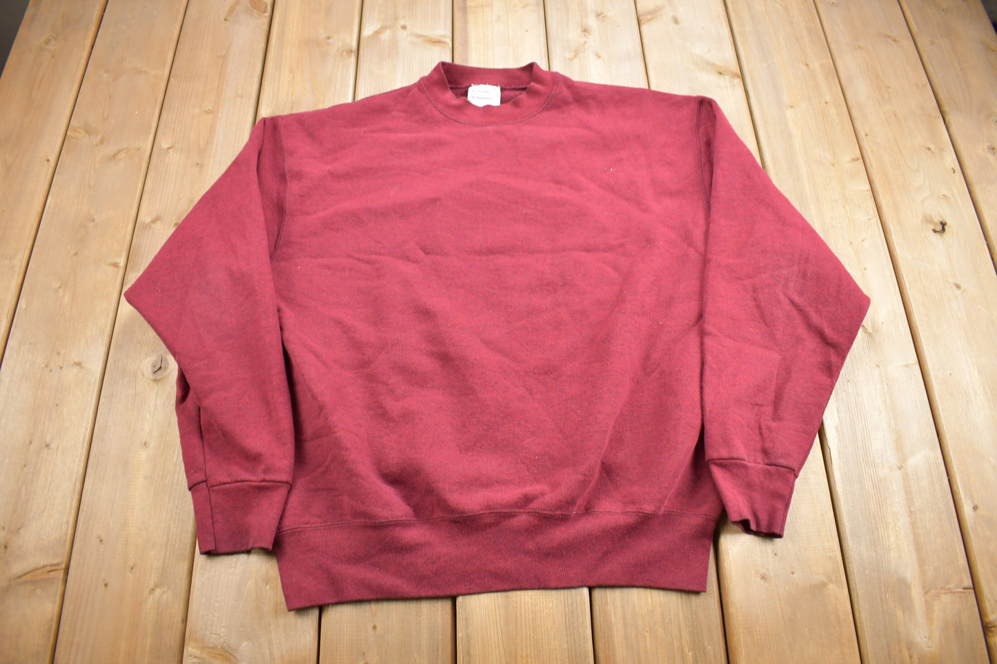 Vintage 1990s Blank Red Mockneck Sweatshirt / 90s Blank / Essential / Streetwear / 90s Blank