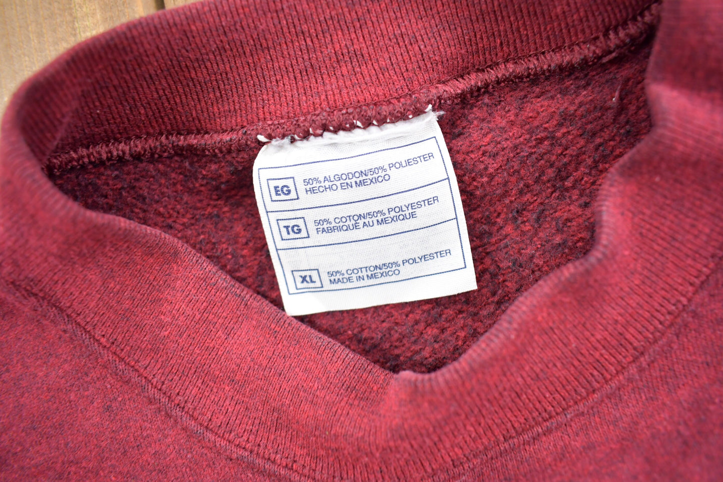 Vintage 1990s Blank Red Mockneck Sweatshirt / 90s Blank / Essential / Streetwear / 90s Blank