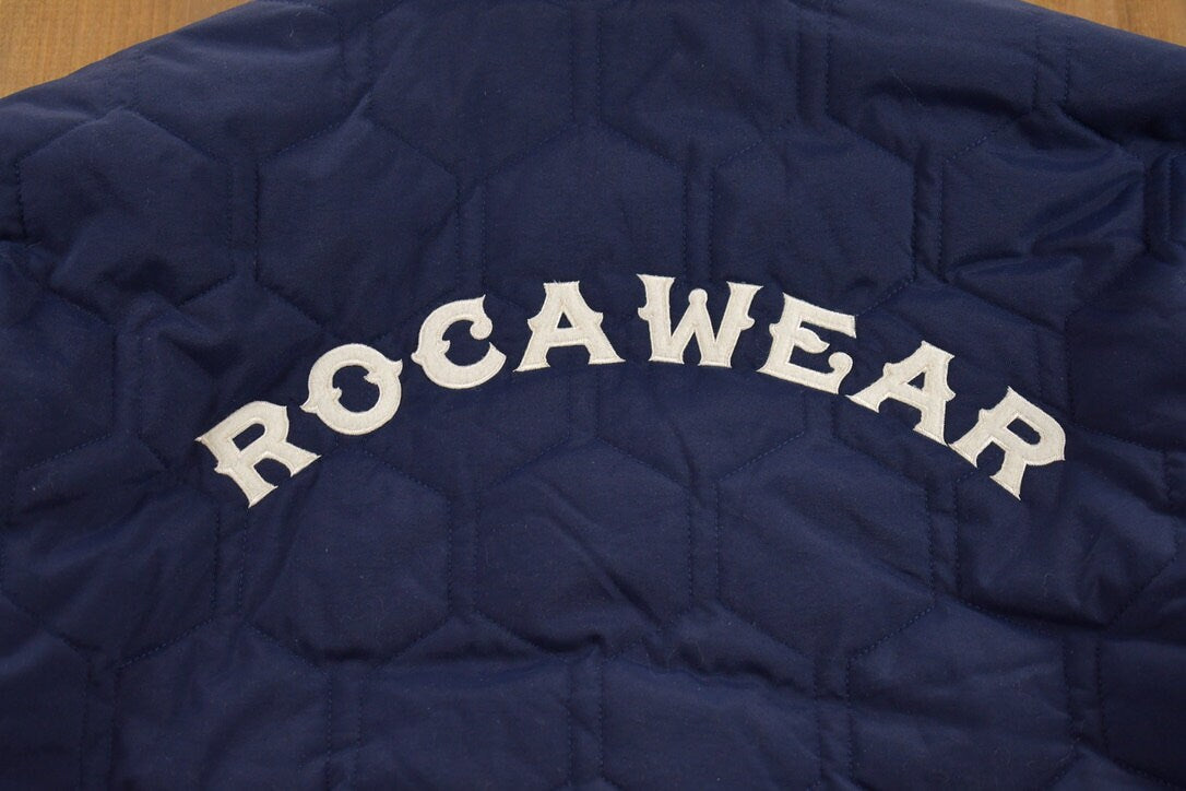 Vintage 1990s Roca Wear Bomber Jacket / Embroidered / Arc Logo / Patchwork / 90s Streetwear / Zip Up / Down Jacket