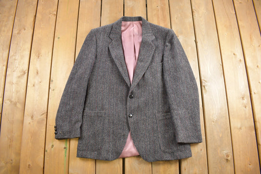 Vintage 1980s Harris Tweed Blazer / Made in Scotland / Casual Dress Wear / 80s Blazer / Hand Woven / Virgin Wool