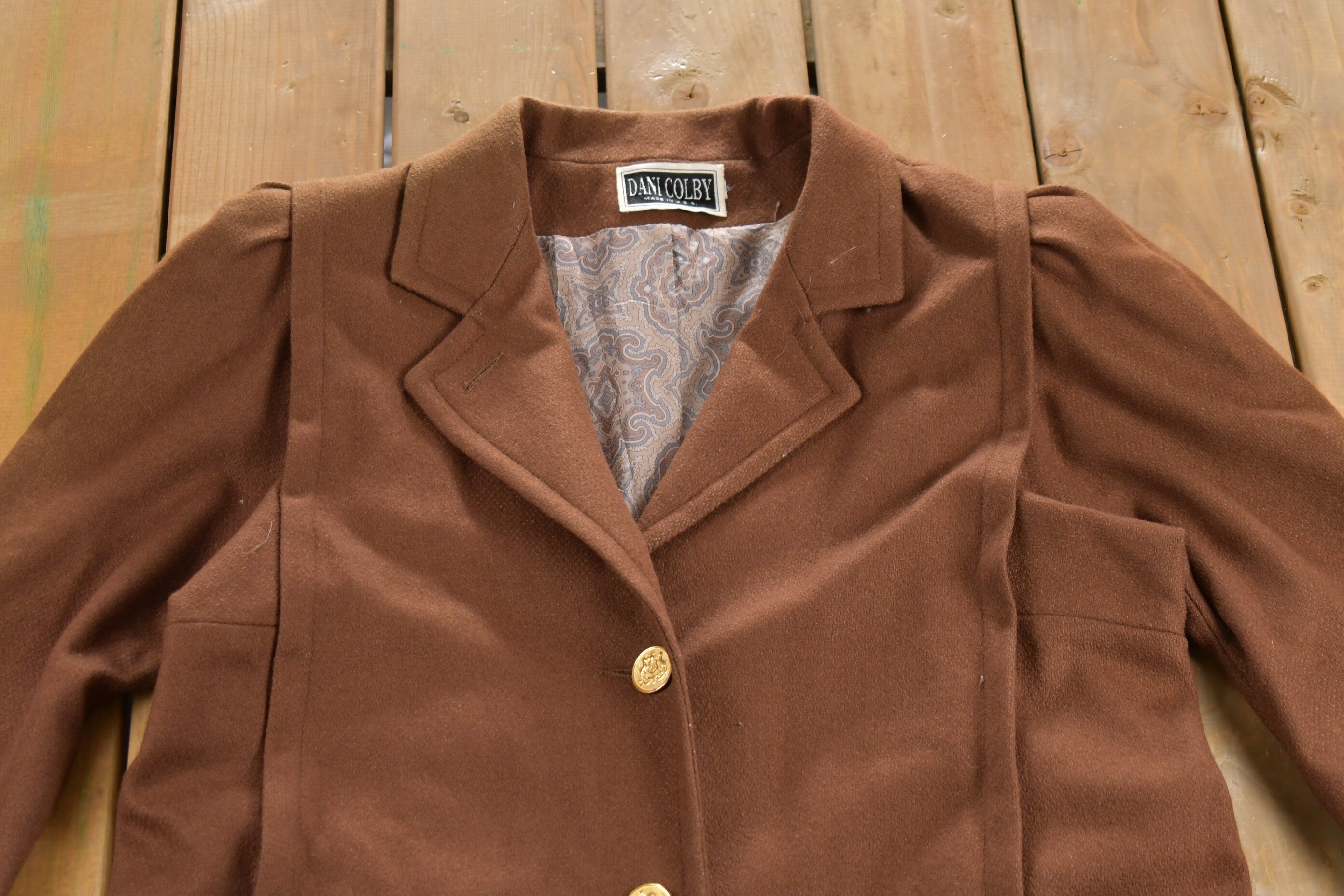 Vintage 1970s Dani Colby Full Length Wool Coat