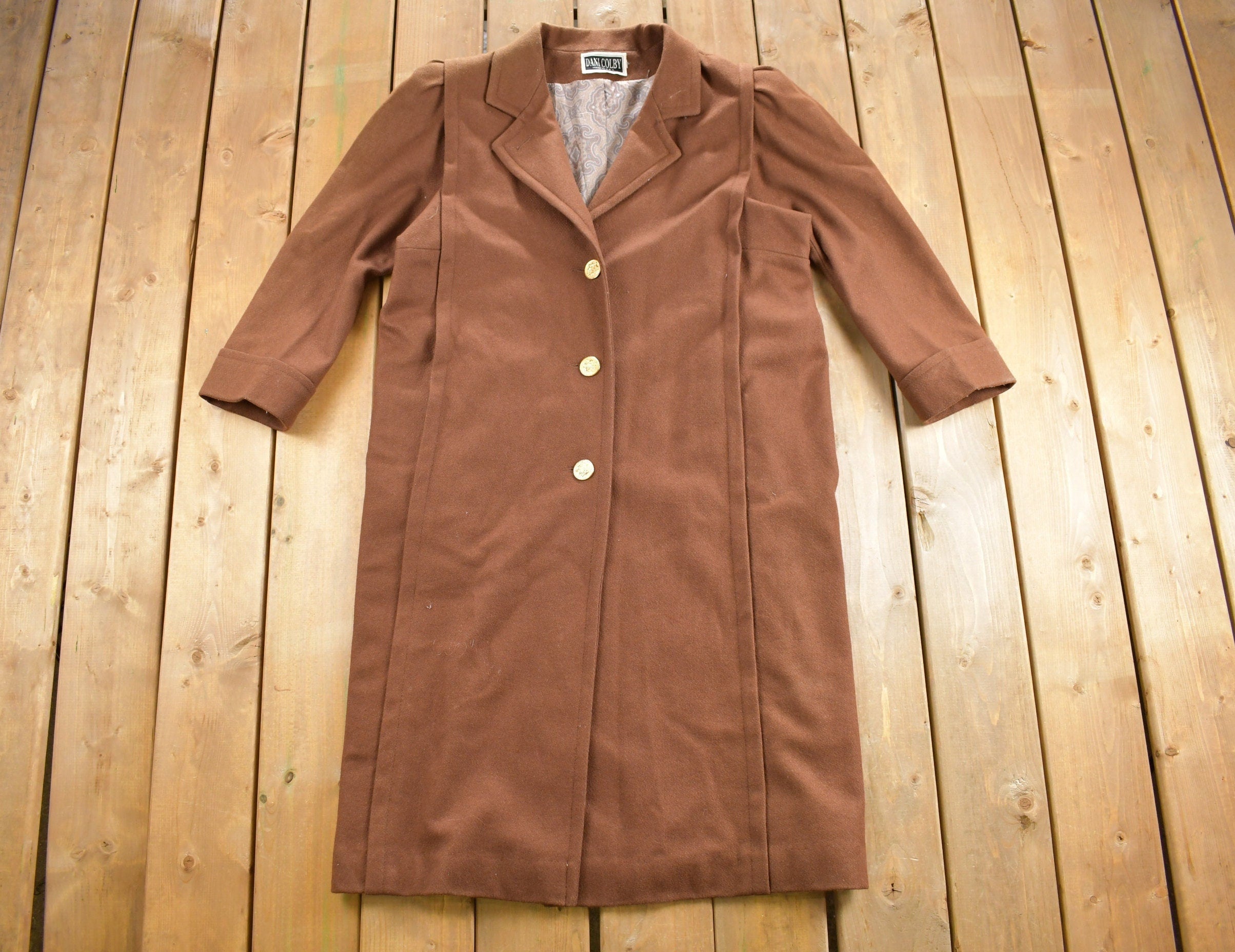 Vintage 1970s Dani Colby Full Length Wool Coat