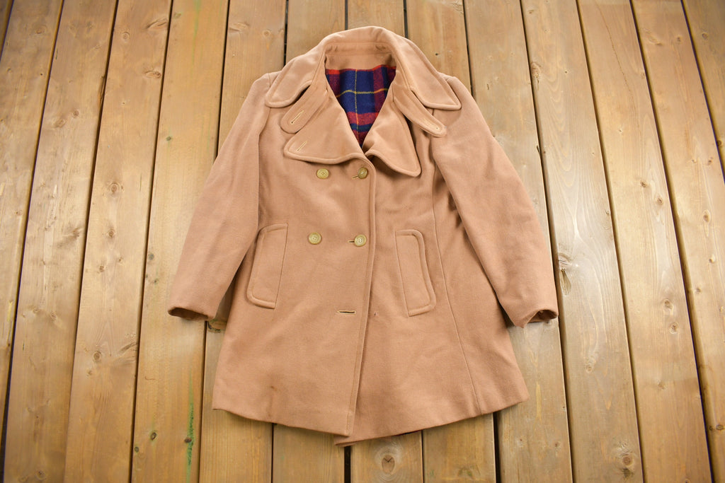 Vintage 1950s Blanket Lined Wool Full Length Coat