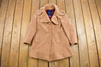 Vintage 1950s Blanket Lined Wool Full Length Coat