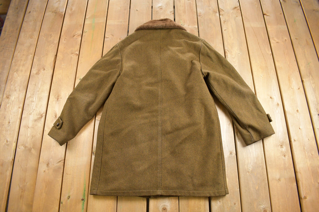 Vintage 1970s Fur Collar Wool Jacket