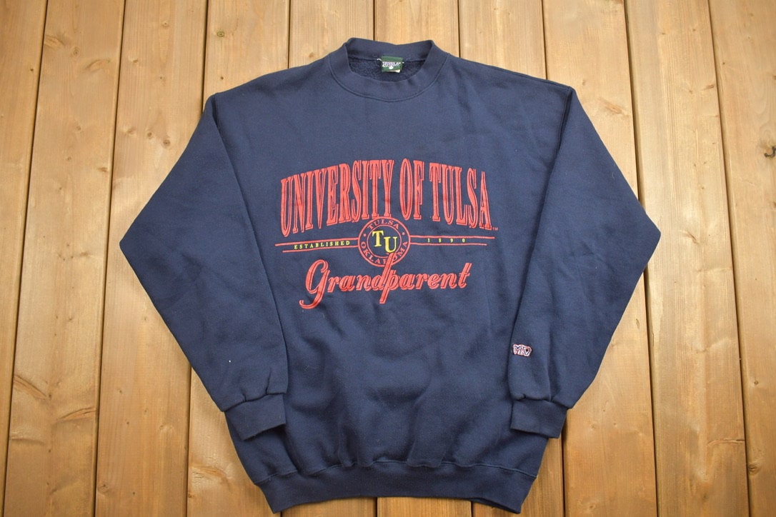 Vintage 1990s University Of Tulsa Grandparent Collegiate Crewneck / Made In USA / NCAA Sweatshirt / Sportswear / Americana /