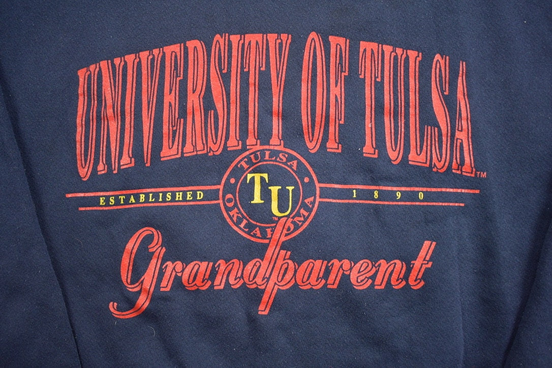 Vintage 1990s University Of Tulsa Grandparent Collegiate Crewneck / Made In USA / NCAA Sweatshirt / Sportswear / Americana /