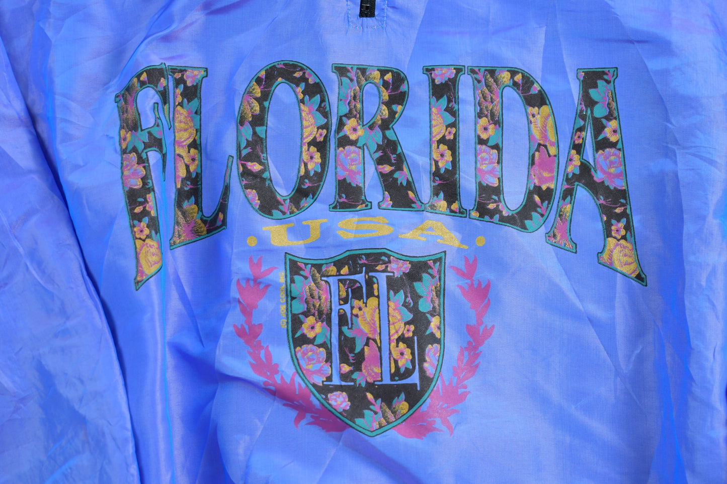 Vintage 1990s Florida USA Half Zip Windbreaker Jacket / Athletic Spring Summer Sportswear / Streetwear / Athleisure / Tourism / Souvenir