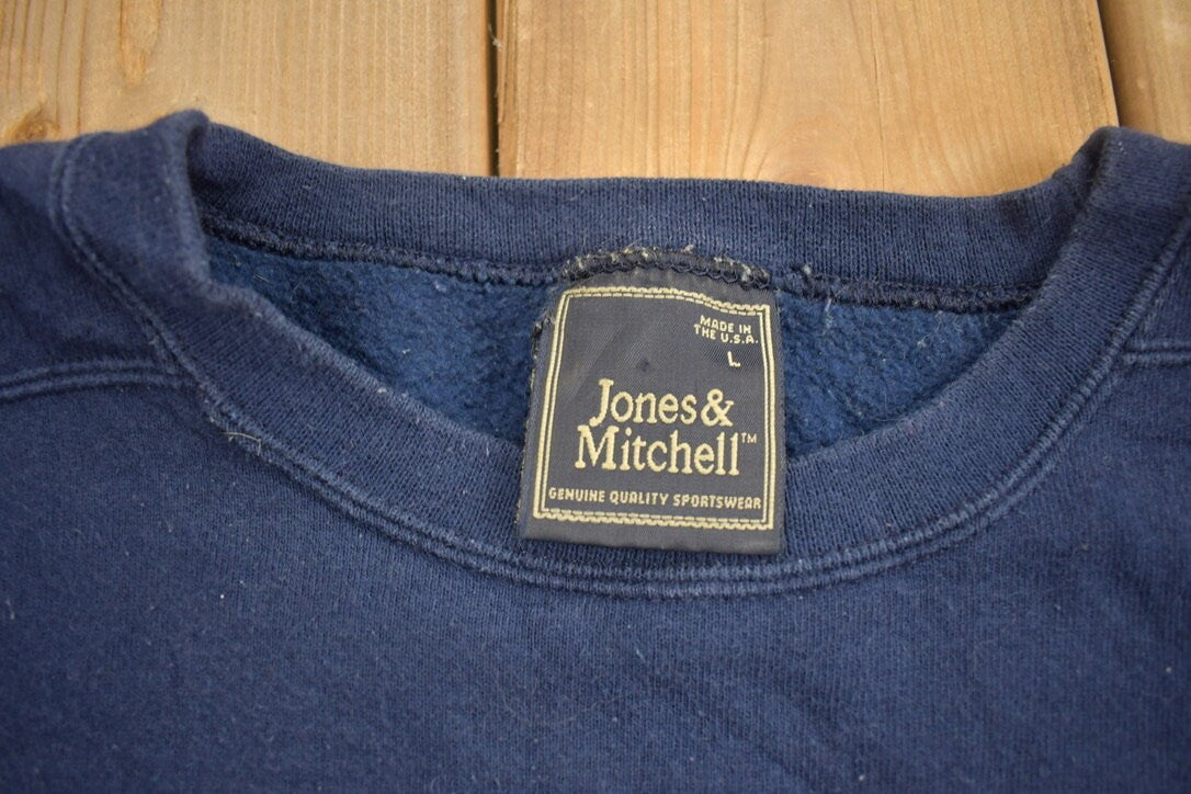 Vintage 1990s Coastal Collegiate Style Crewneck Sweatshirt / 90s Crewneck / Made In USA / Streetwear / Jones & Mitchell