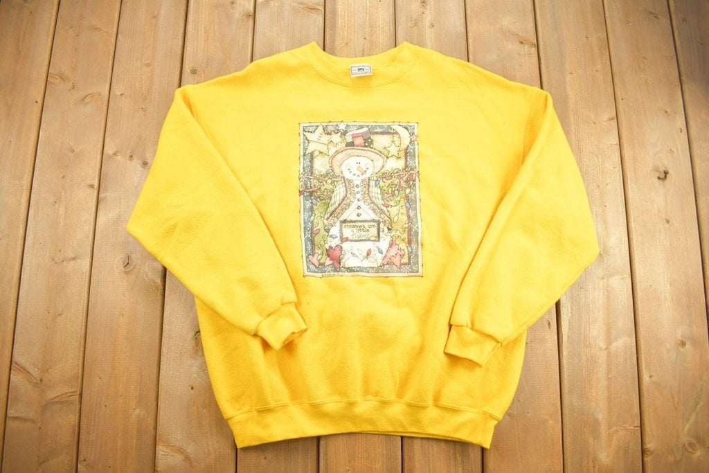 Vintage 1990s "Snowmen Are A Little Flakey" Crewneck Sweatshirt