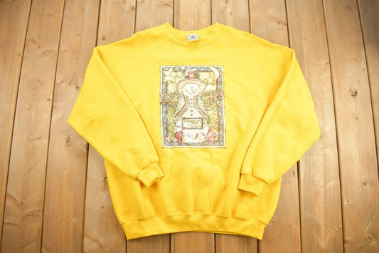 Vintage 1990s "Snowmen Are A Little Flakey" Crewneck Sweatshirt / 90s Crewneck / Snow / Streetwear / Festive / Christmas / Holiday's