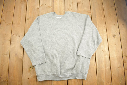 Vintage 1990s Fruit Of The Loom Blank Grey Crewneck Sweatshirt / 90s Crewneck / Made In USA / Essential / Streetwear / 90s Blank