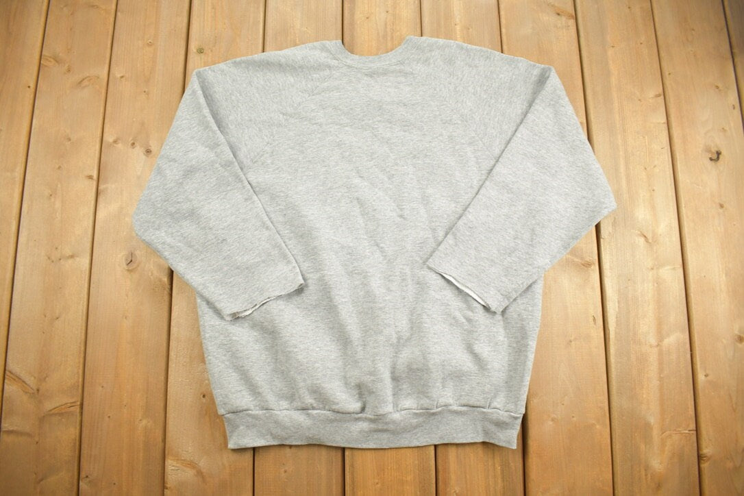 Vintage 1990s Fruit Of The Loom Blank Grey Crewneck Sweatshirt / 90s Crewneck / Made In USA / Essential / Streetwear / 90s Blank