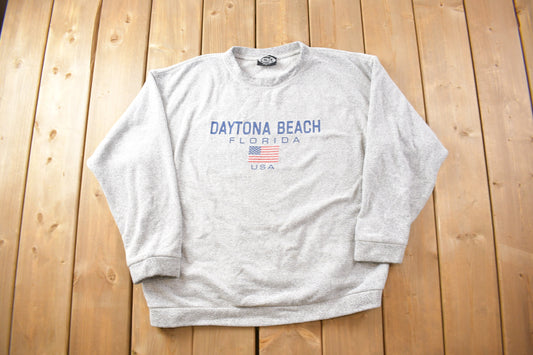 Vintage 1990s Daytona Beach Florida Crewneck Sweatshirt / 90s Crewneck / Souvenir Sweater / Streetwear / Travel And Vacation / Made in USA