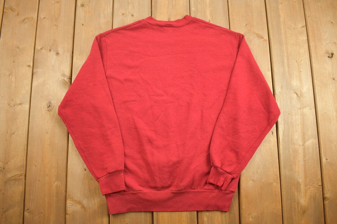 Vintage 1990s Jerzees Blank Red Crewneck Sweatshirt / 90s Crewneck / Vintage Blanks / Essential / Streetwear / 90s Blank