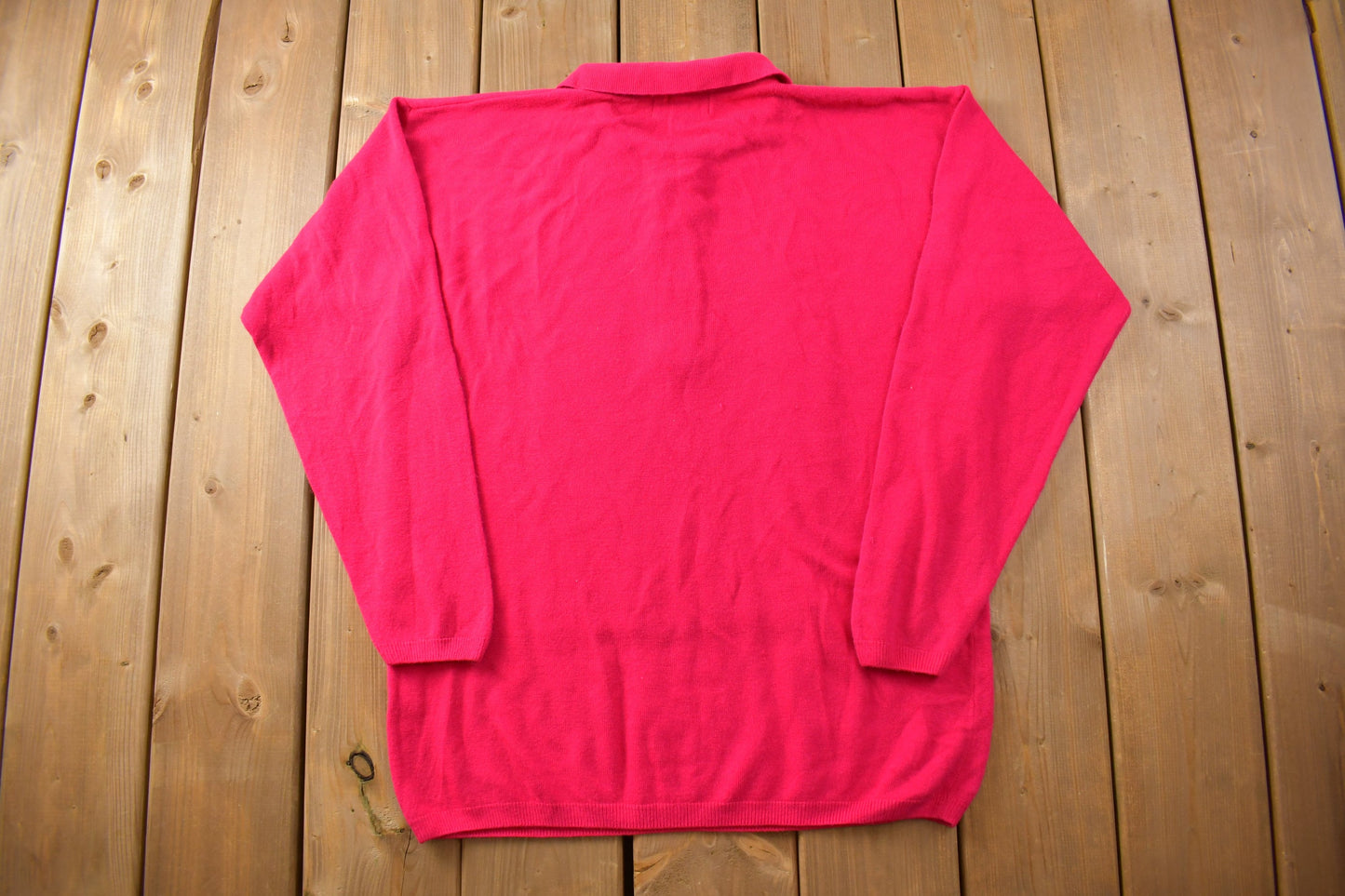 Vintage 1990s Fair Set Florence Knit Polo Sweater / Vintage 90s Polo Sweater / Blank / Collared Sweatshirt / Pullover Sweatshirt