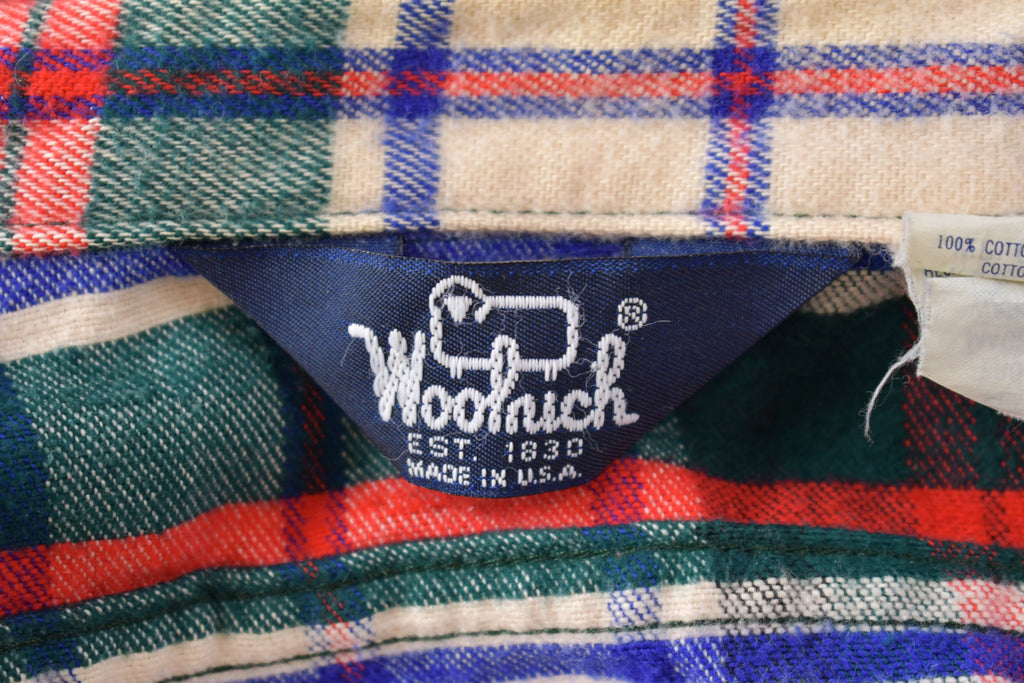 Vintage 1980s Woolrich Plaid Flannel Button Up Shirt