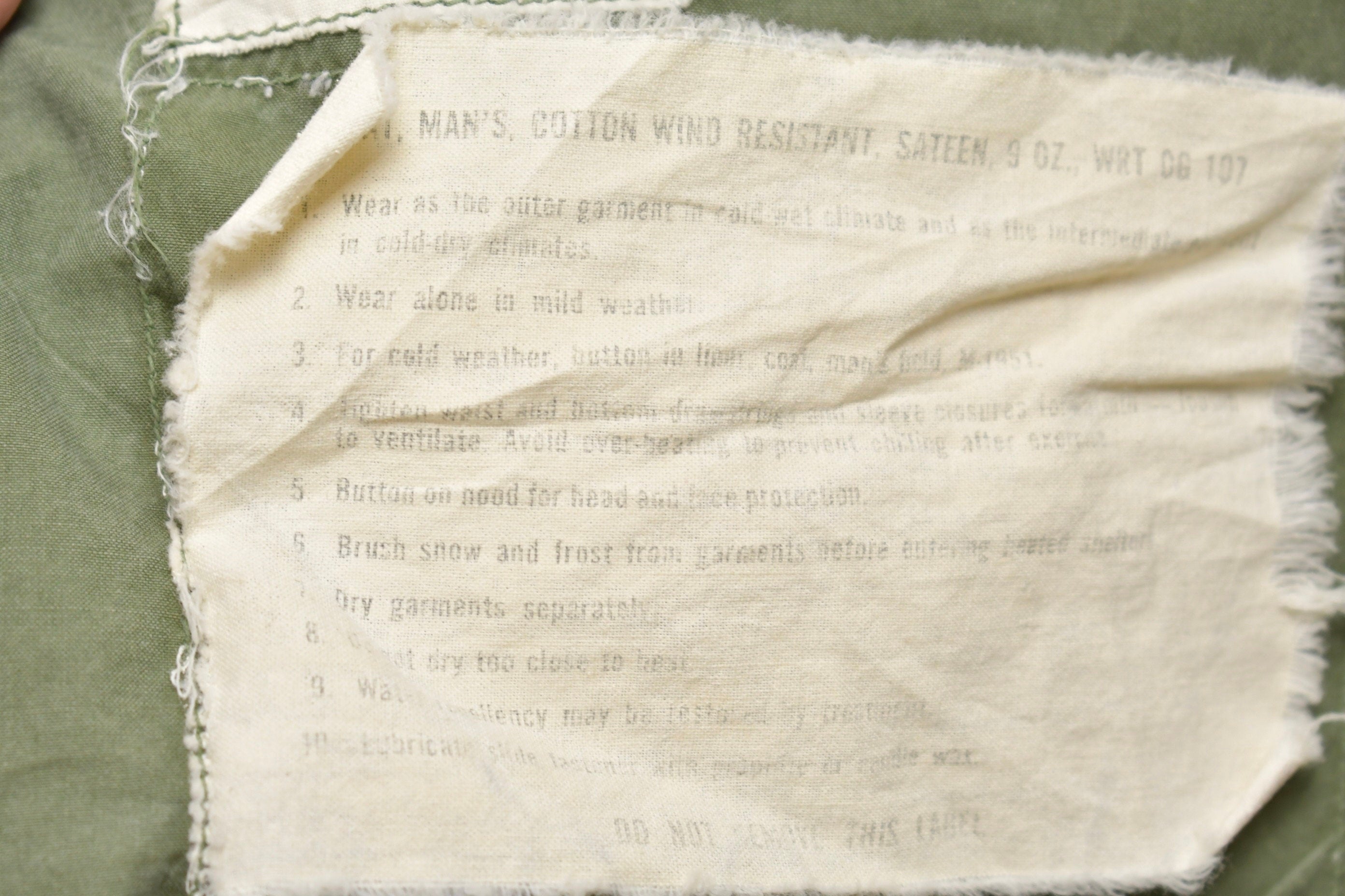 Vintage 1964 US Army Military Sateen Field Jacket