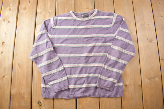 Vintage 1990s Woolrich Knitted Crewneck Sweater / Stripe / Vintage 90s Crewneck / Colorful / Sweatshirt