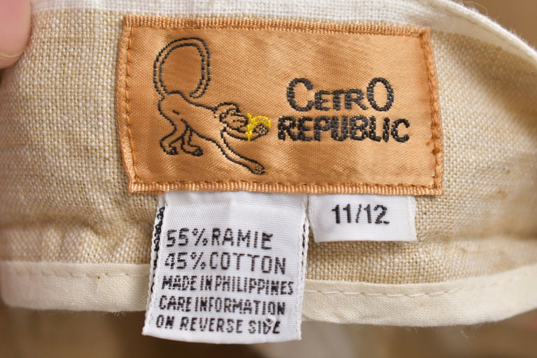 Vintage 1980s Cetro Rebublic Vertical Striped Shorts 28 x 6.5