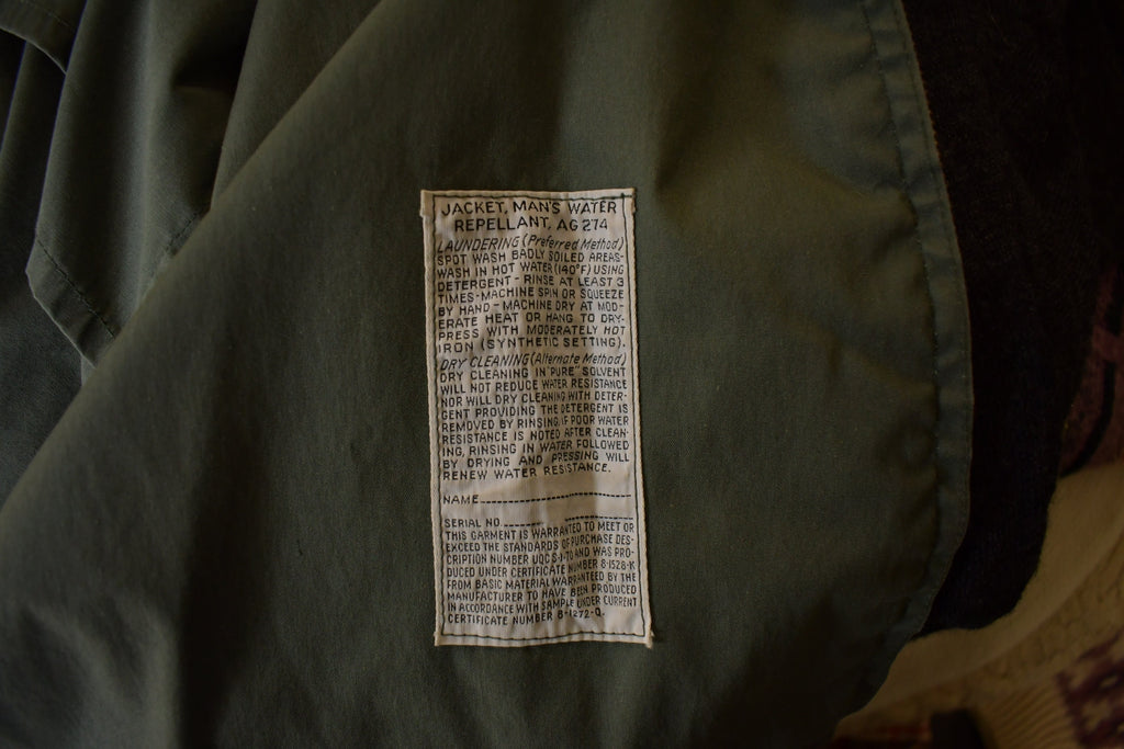 Vintage 1960s AG-274 Military Green Water Repellent Jacket
