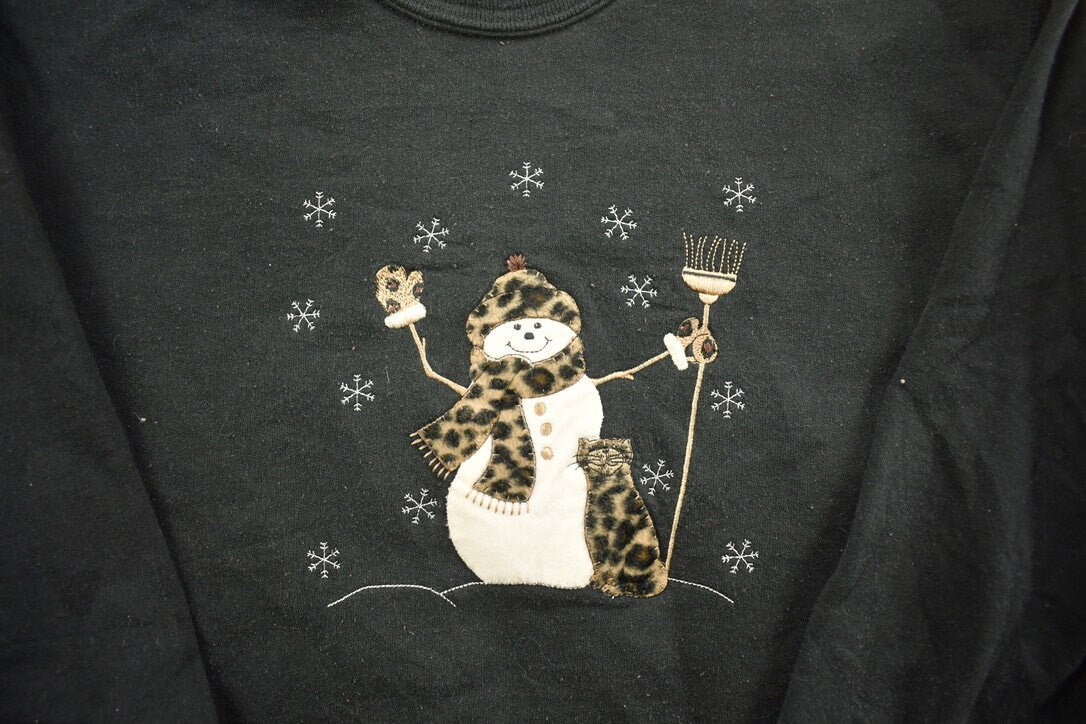 Vintage 1990s Cute Snowman Themed Crewneck Sweatshirt